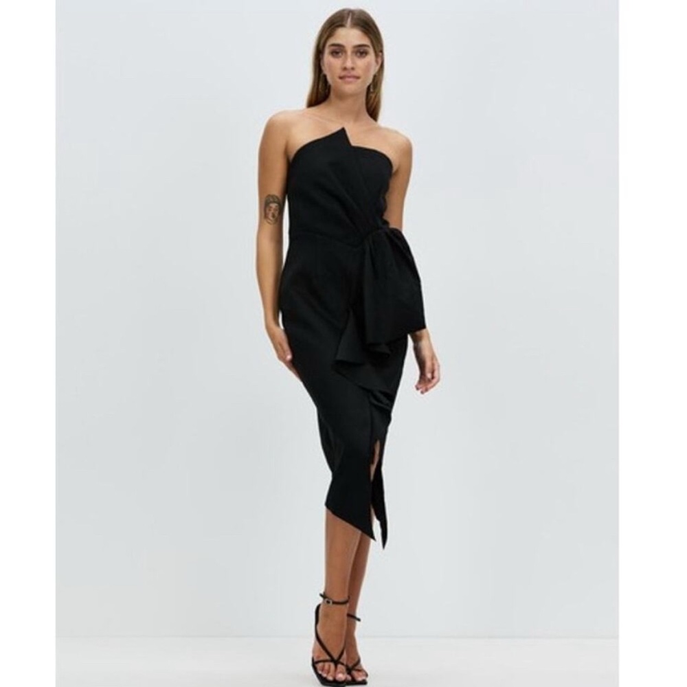 Elliat Reception Cascade Ruffle Strapless Cocktail Dress Whimsigoth Formal Large - Picture 16 of 16